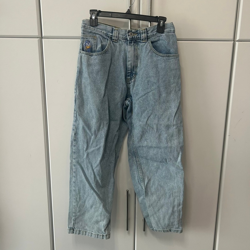 Polar Skate Co 93! Denim Jeans Light Wash Blue Baggy Skate Pants 28/30